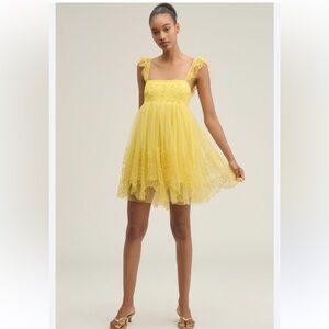 Nwt let me be eyelet tulle mini dress